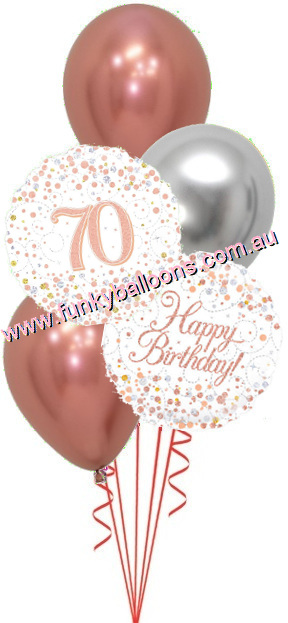 (image for) 70th Fizz Rose Gold Birthday Bouquet