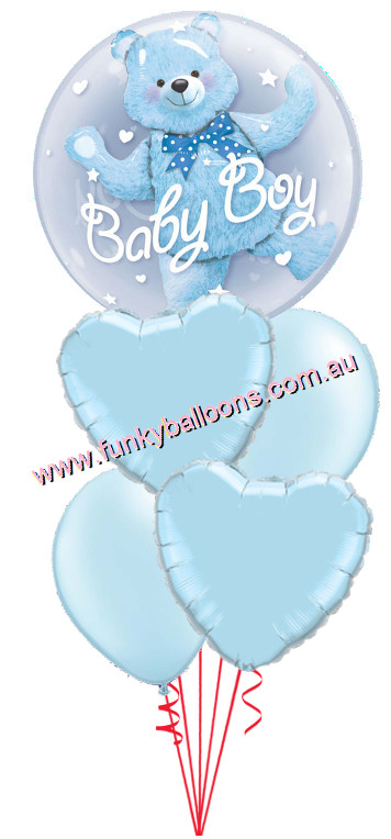 (image for) It's a Boy Bear Double Bubble Baby Bouquet - Click Image to Close