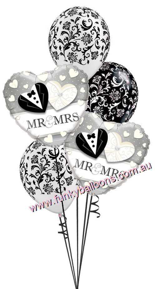 (image for) Mr + Mrs Damask Bouquet - Click Image to Close