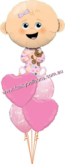 (image for) Cute Baby Girl Balloon Bouquet
