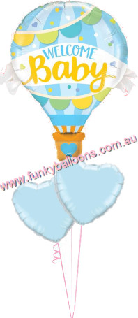 (image for) Blue Welcome Baby Balloon Bouquet