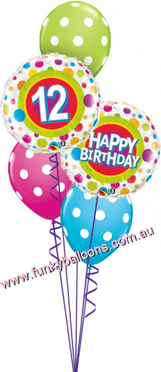 (image for) 12th Birthday Colourful Dots Bouquet