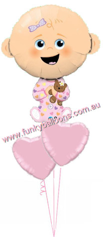 (image for) Cute Baby Girl Hearts Bouquet
