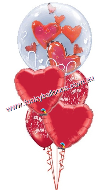 (image for) I Love You Hearts Double Bubble Bouquet