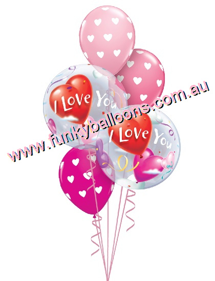 (image for) I Love You Hearts + Bubbles Bouquet