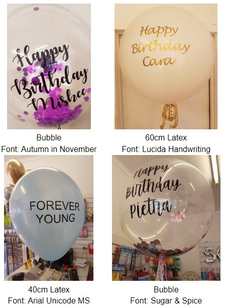 (image for) Personalised Balloon Examples