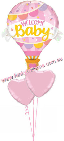 (image for) Pink Welcome Baby Balloon Bouquet
